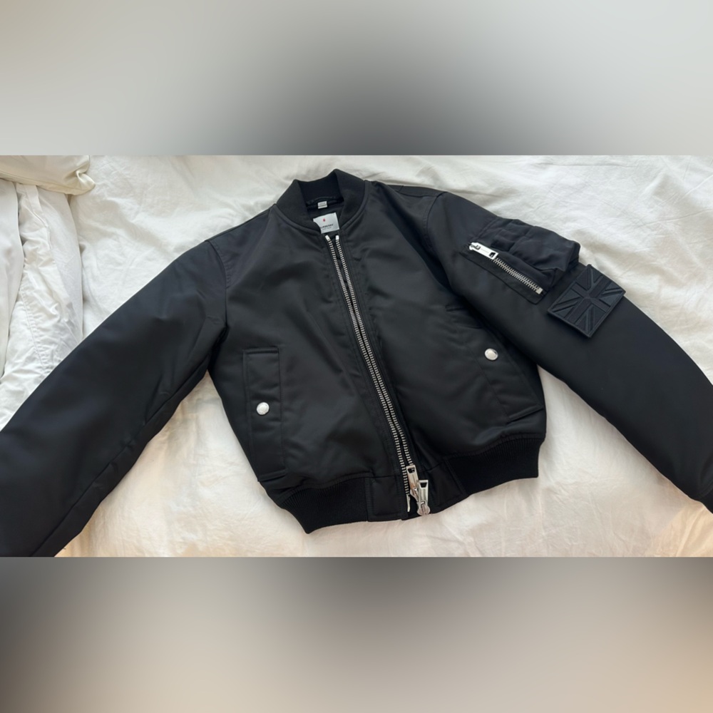Size 2 NWT BURBERRY black bomber jacket